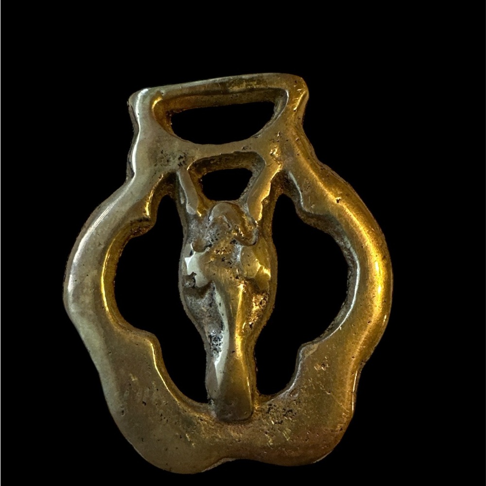 Vintage horse brass- a decorative plaque used on parade horse harnesses.